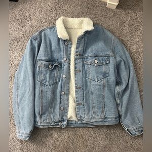 Brandy Melville fleece denim jacket